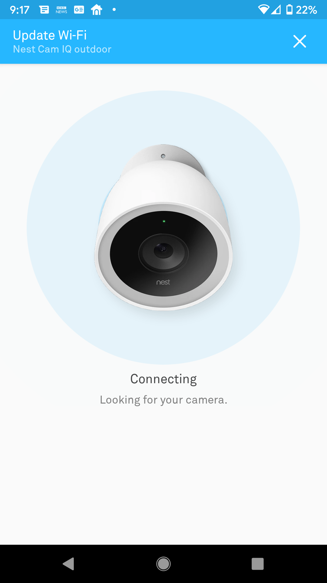 nest camera lost connection