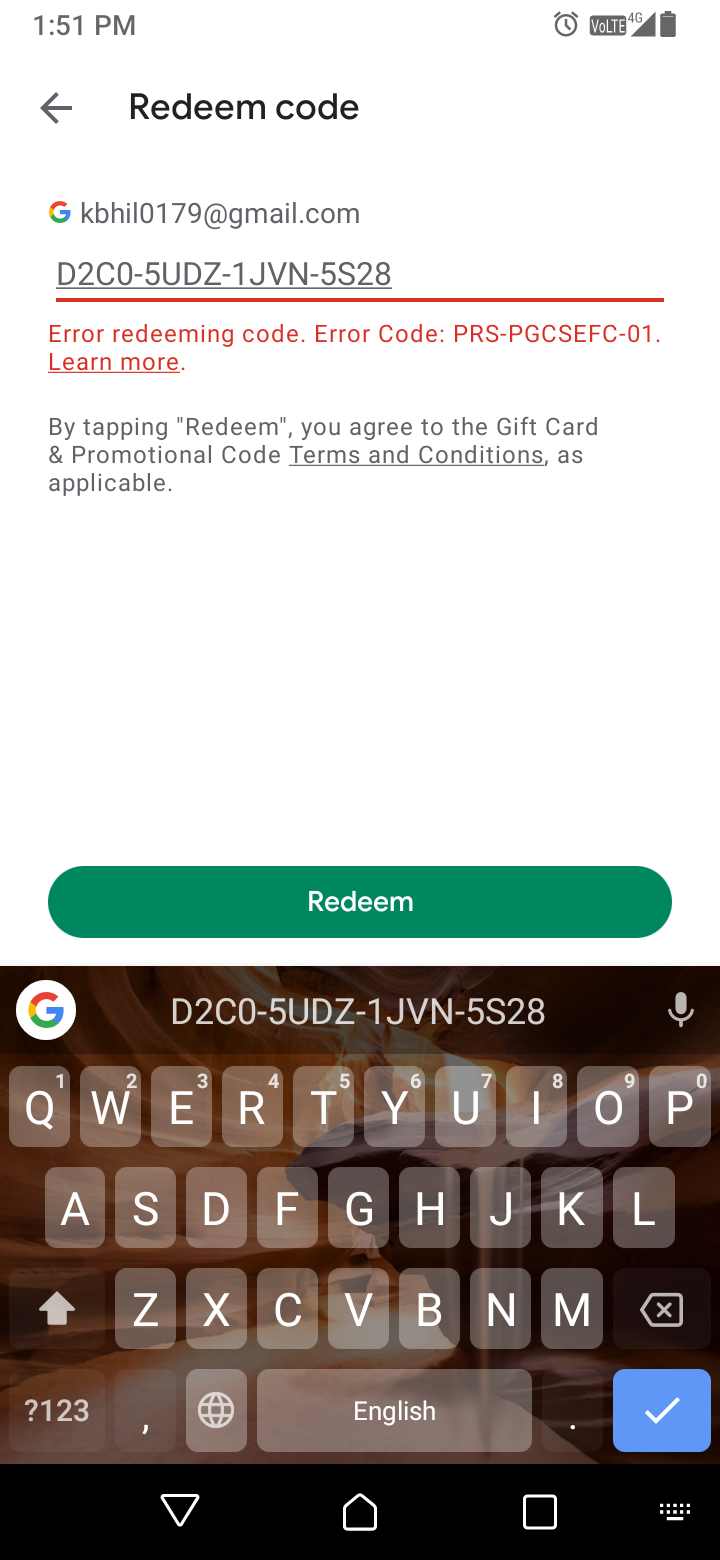 We need more info your redeem code gift card - Google Play Community