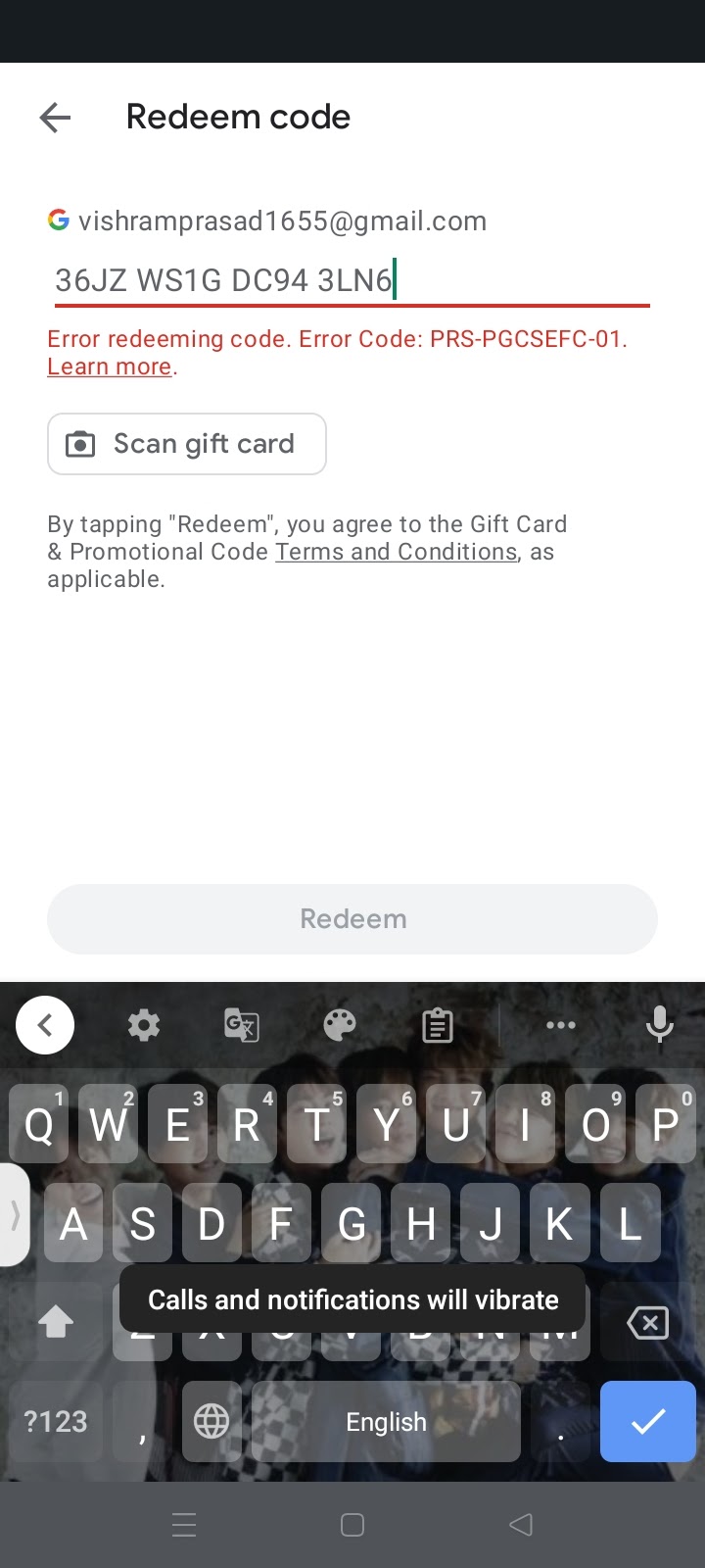 We need more information reedem your gift card - Google Play Community