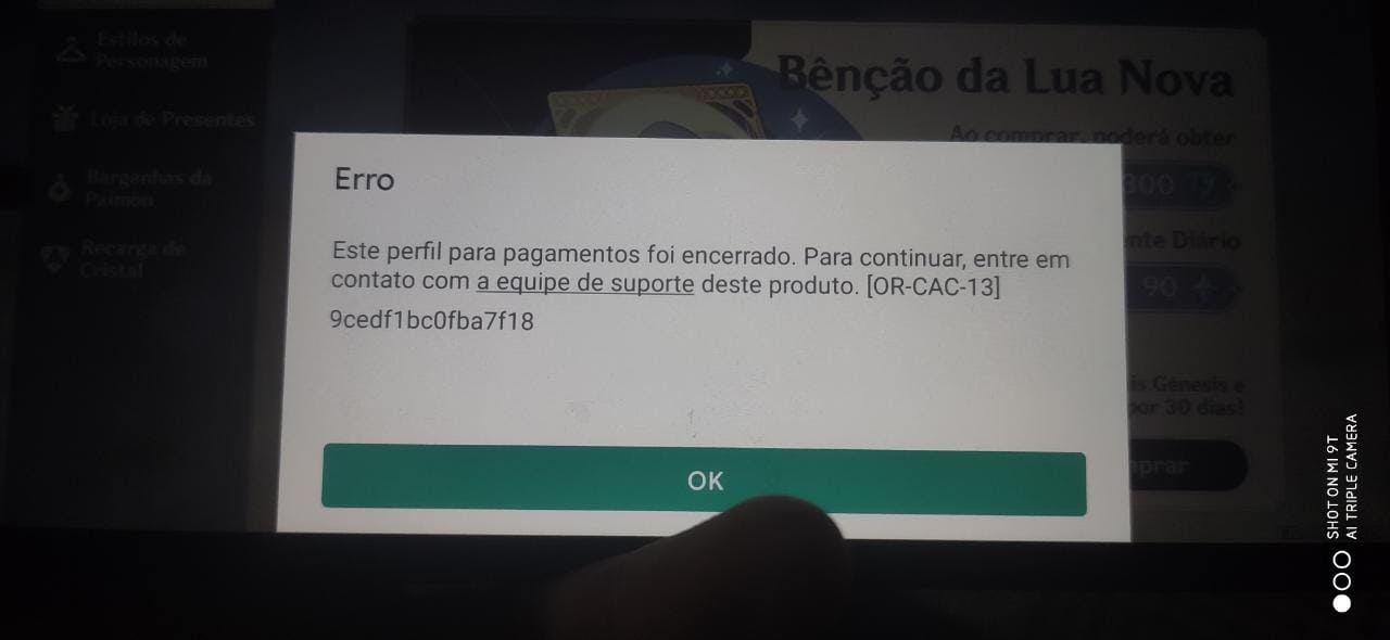 Toda vez que tento fazer compras online ou em jogos, aparece uma mensagem  de erro - Comunidade Google Play