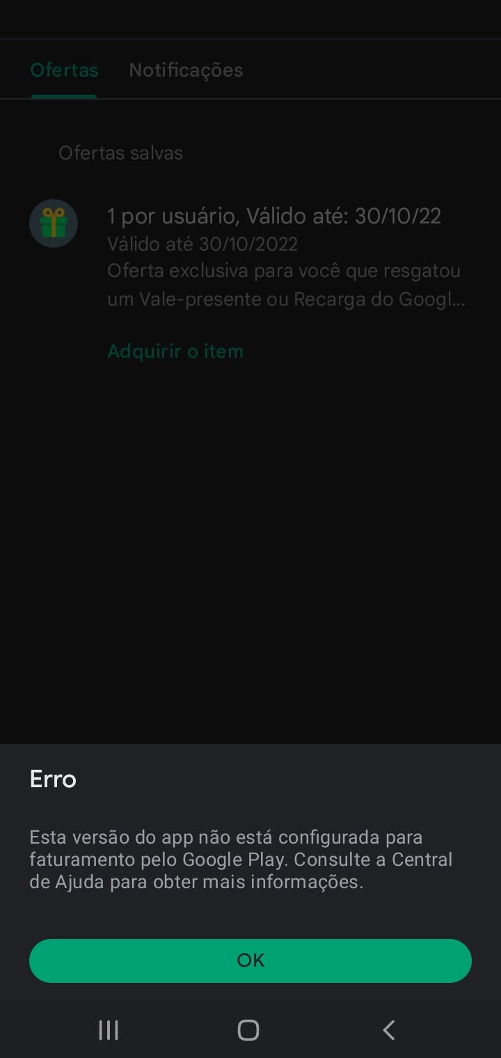 Estou há 2 dias tentando comprar produtos de um jogo online e não consigo.  - Comunidade Google Play