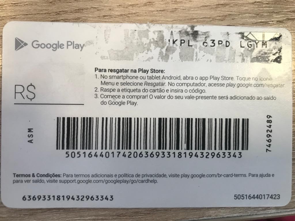 O código do meu vale-presente está danificado - Comunidade Google Play