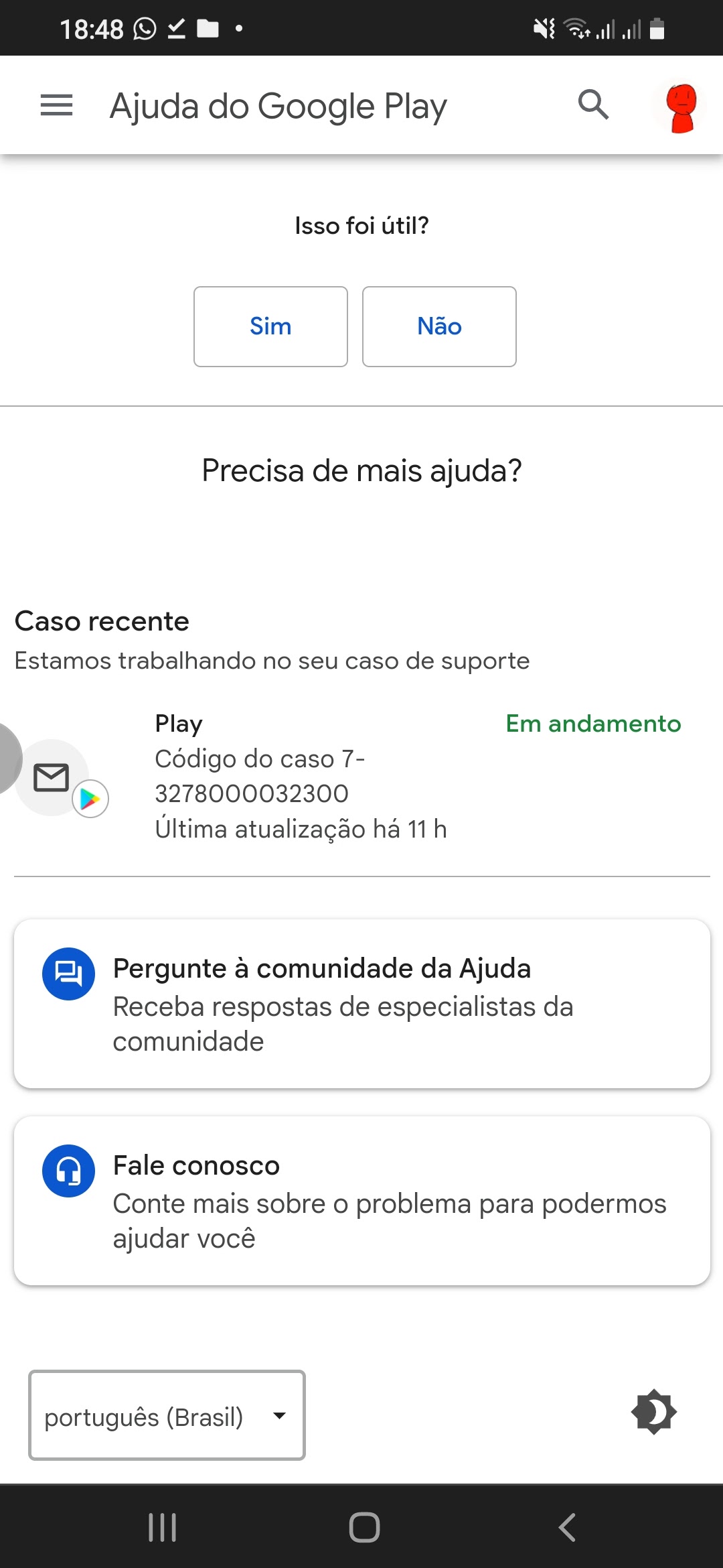 Código com defeito - Comunidade Google Play