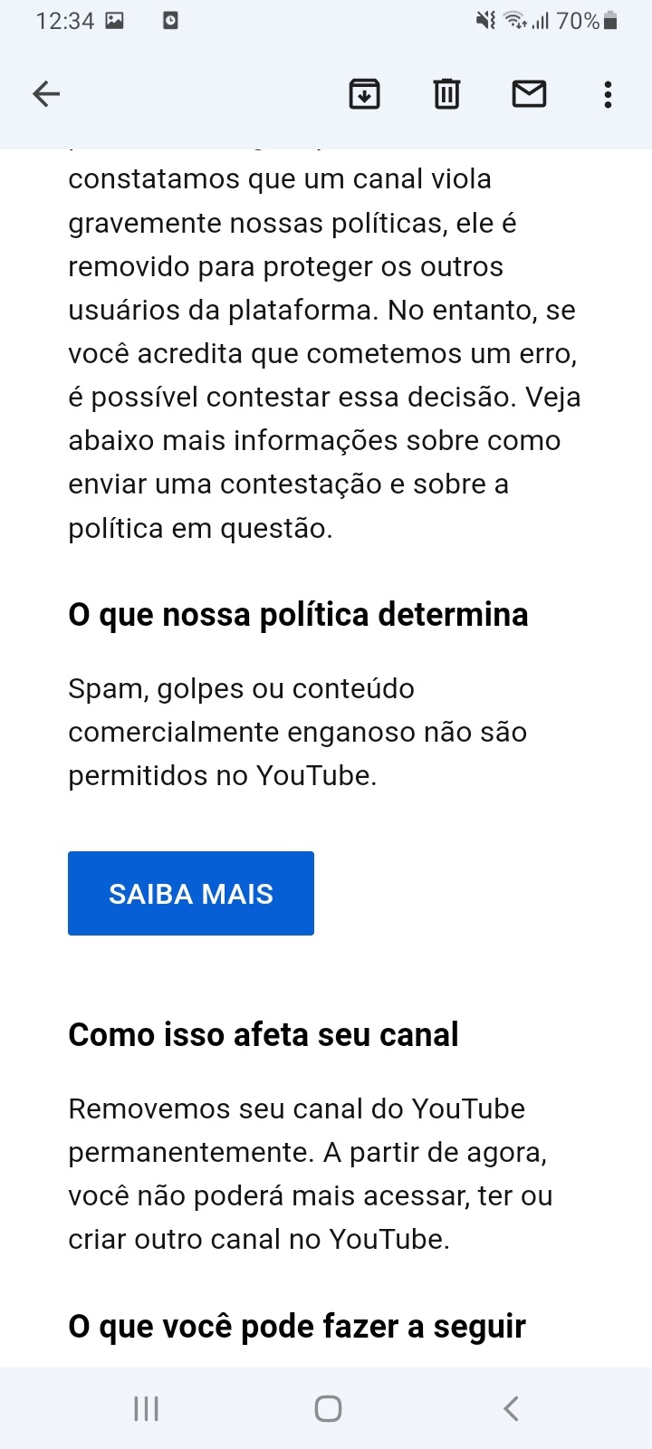 Canal excluído sem aviso, lamentável ver uma empresa como  tomando  uma atitude assim! - Comunidade