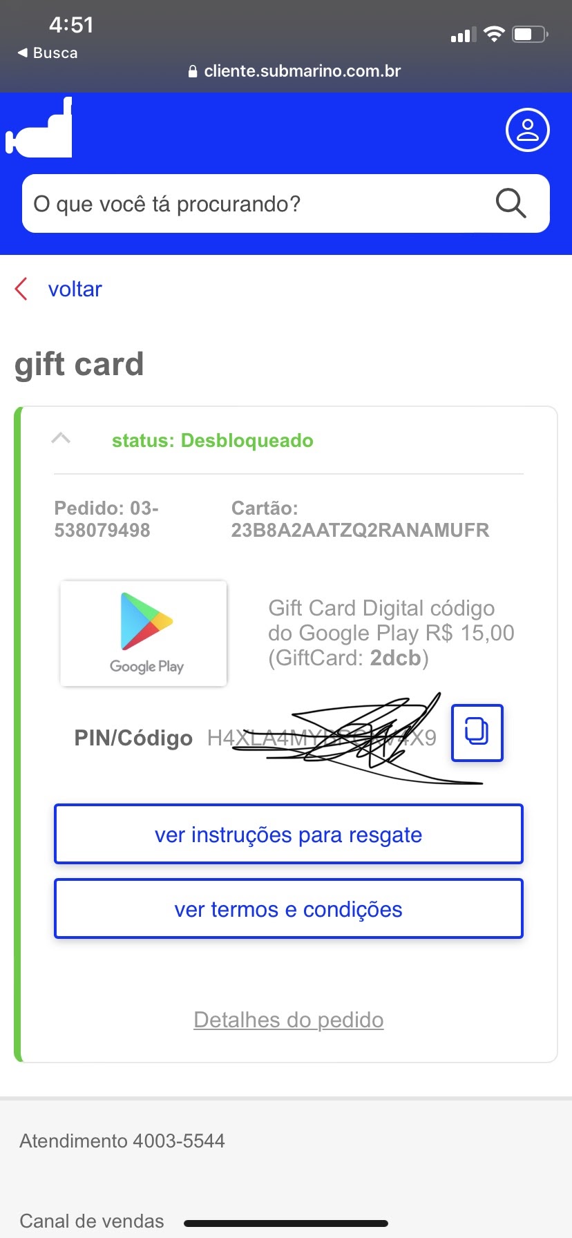 Não estou conseguindo resgatar o Google play - Comunidade Google Play