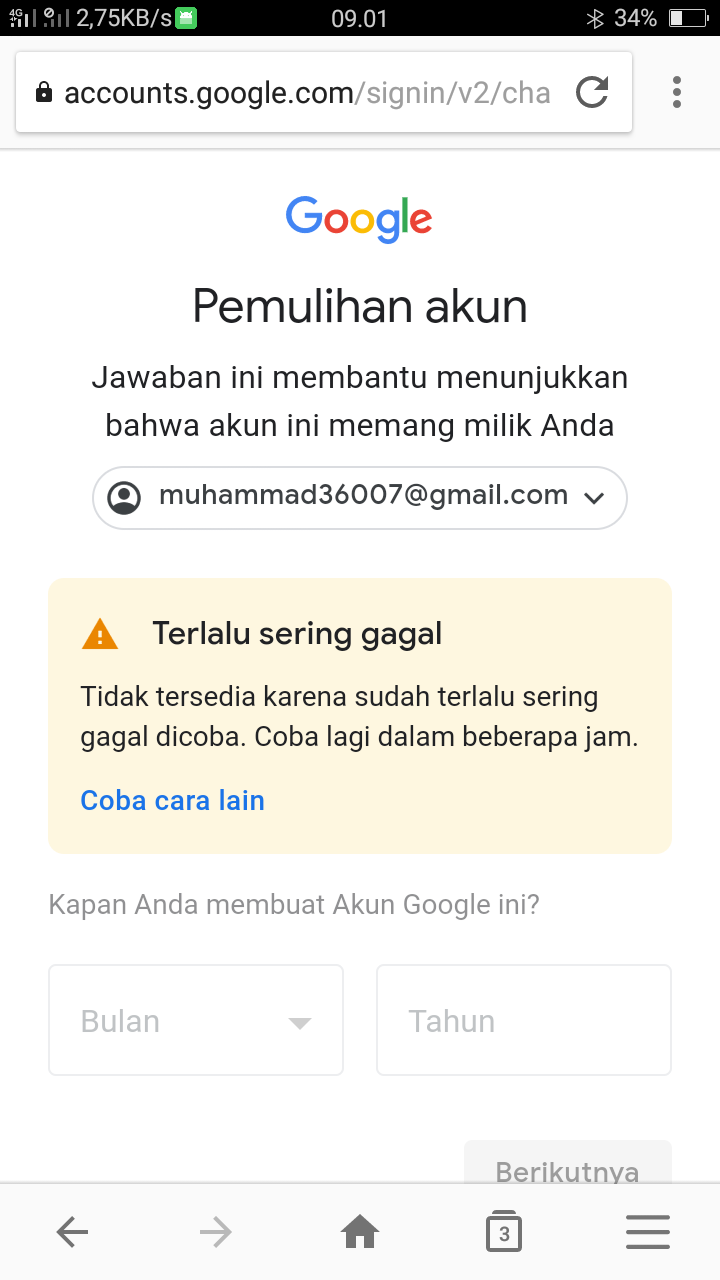 Email Saya Yang Muhammad36007 Gmail Saya Lupa Kata Sandi Apakah Bisa Bantu Saya Komunitas Akun Google