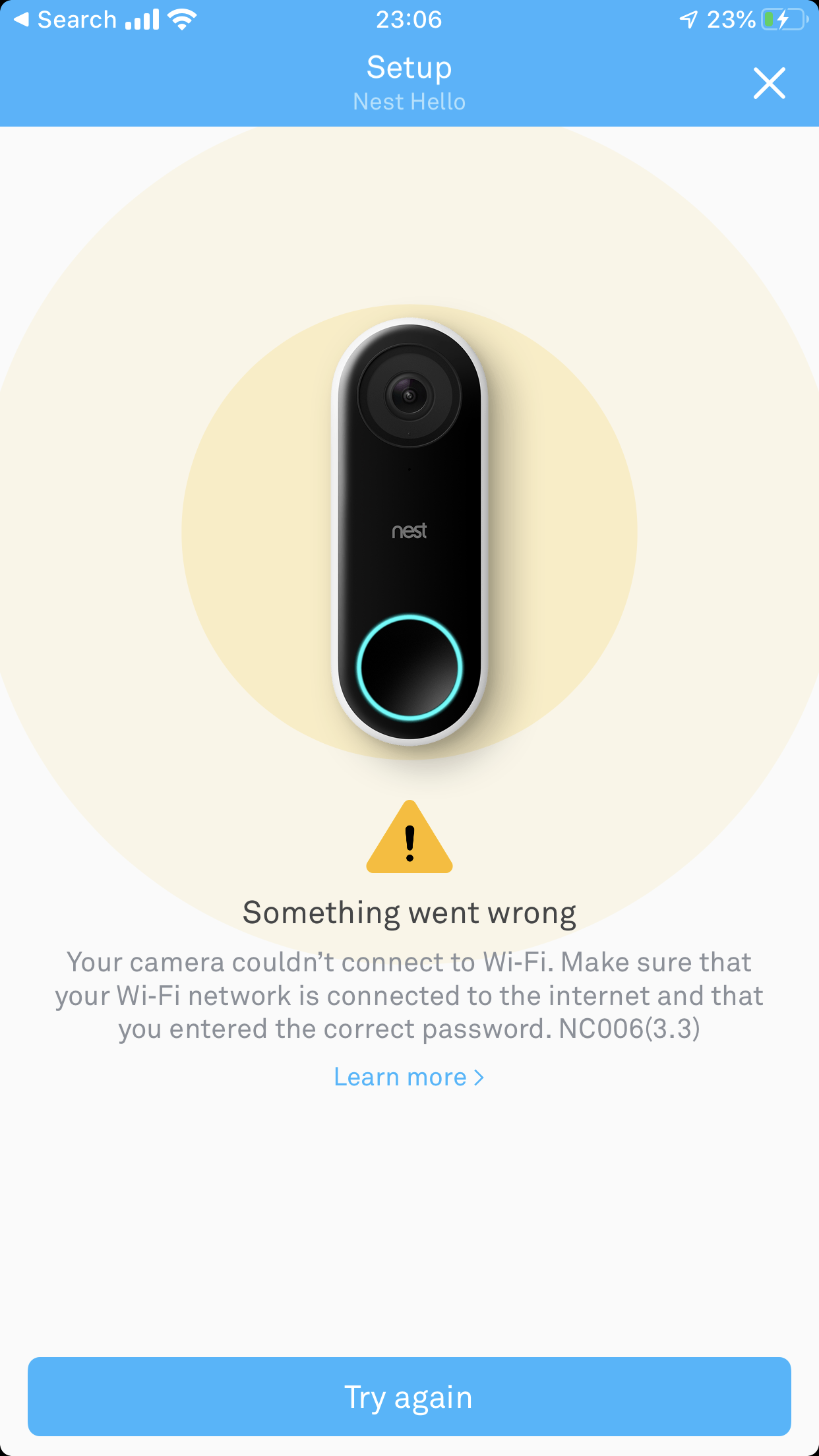 nest doorbell wifi