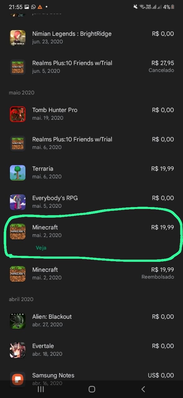 Não consigo baixar minecraft no meu celular - Comunidade Google Play