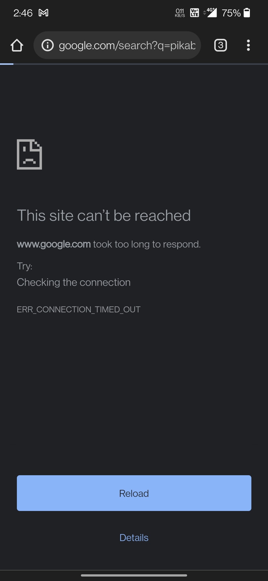 Error connection timed out Google Chrome Community