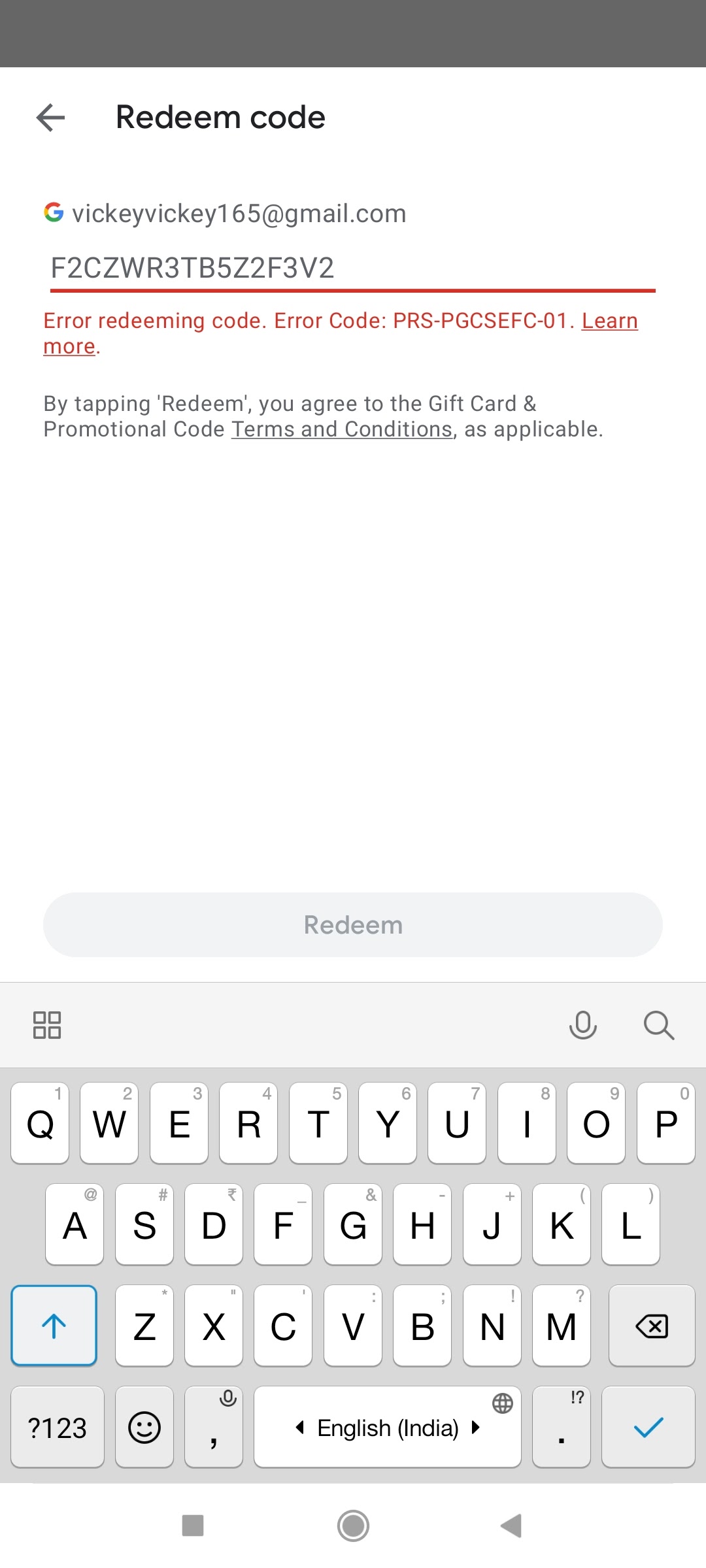 We need more info your redeem code gift card - Google Play Community