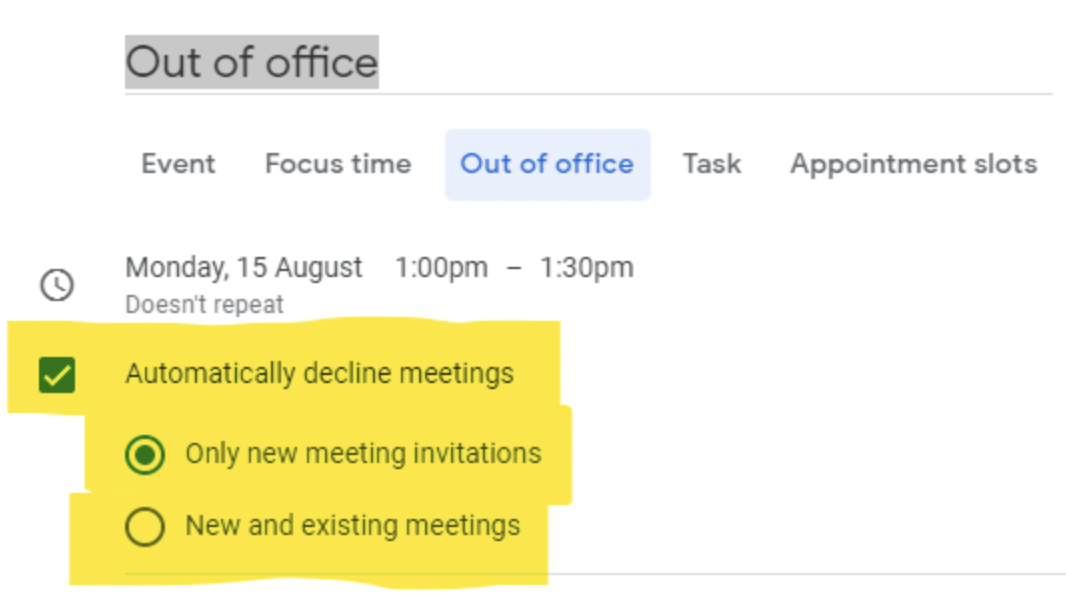 How to control out-of-office settings using the admin console ? - Google  Calendar Community