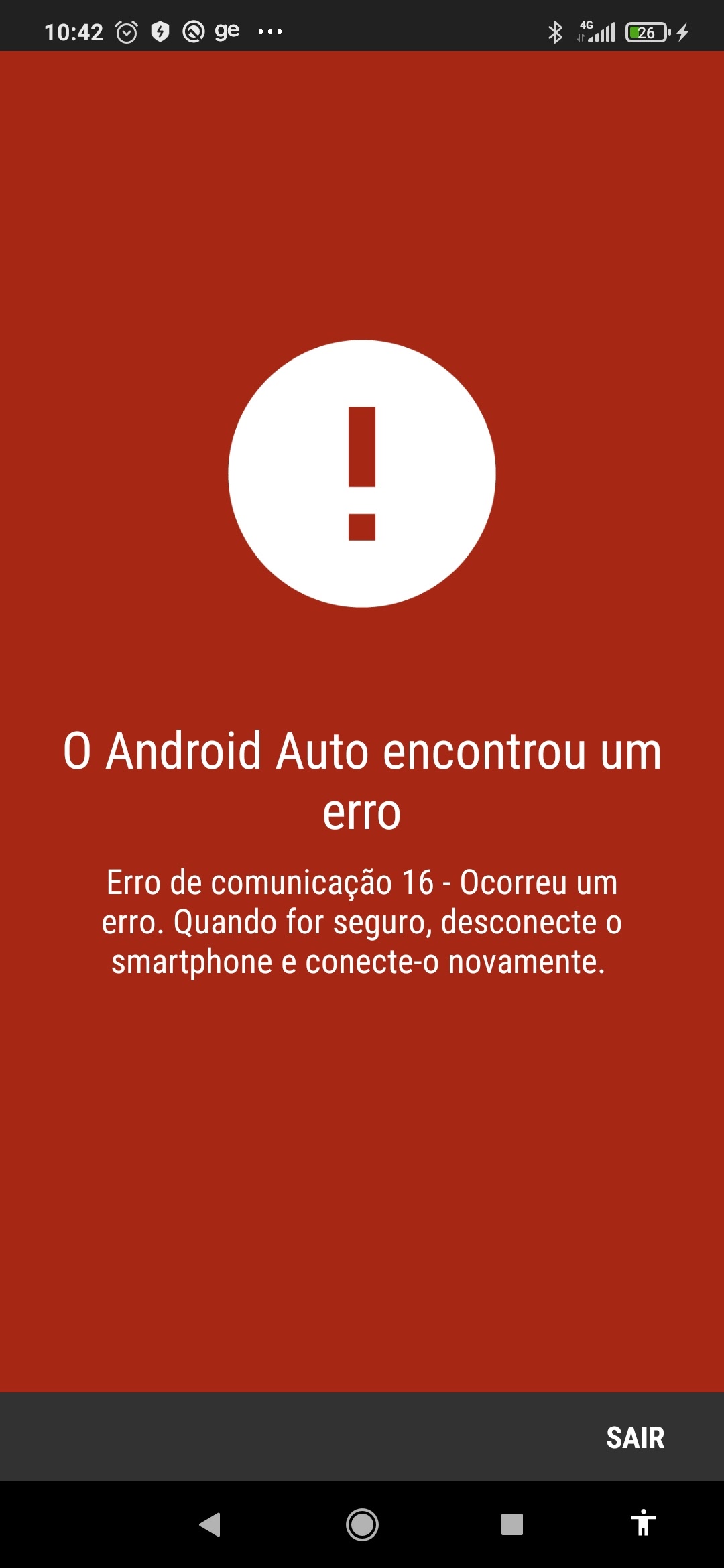 Não consigo conectar meu celular via USB ao Android auto, diz que tá dando  o erro 16. Como resolver? - Comunidade Android