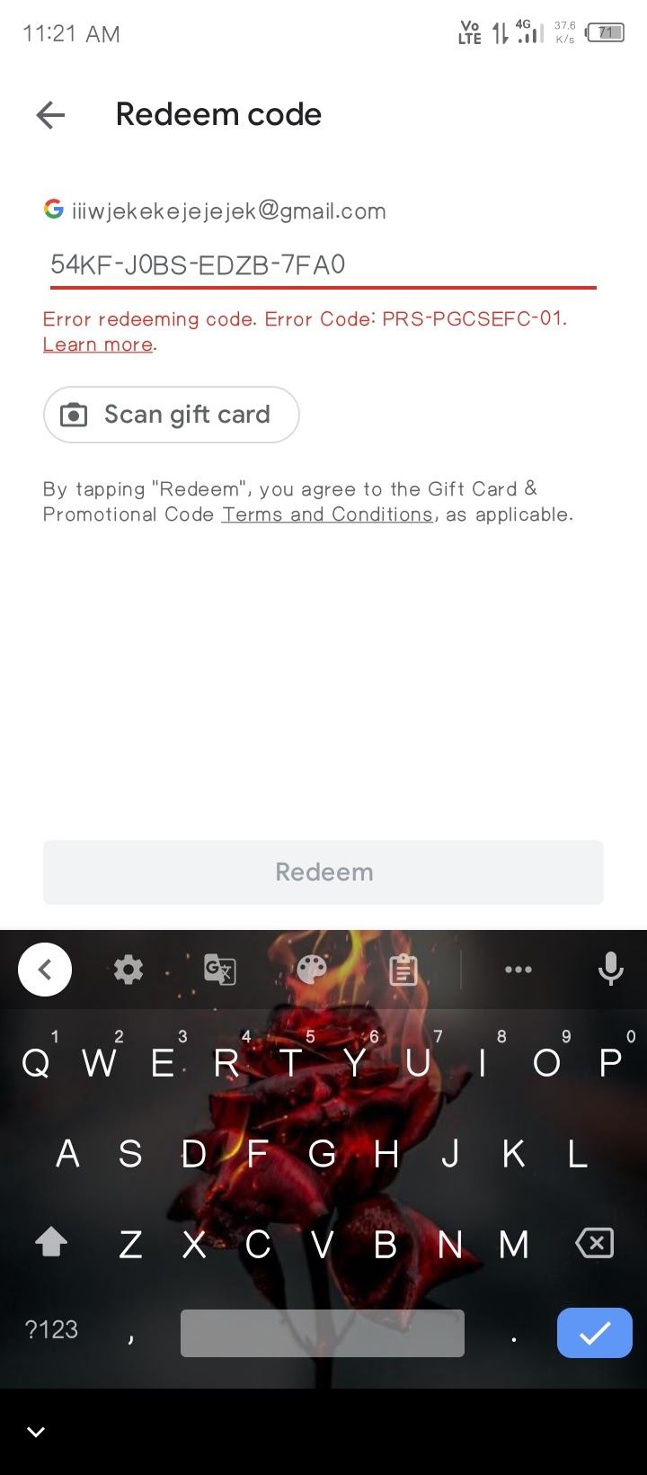 We need more information reedem your gift card - Google Play Community