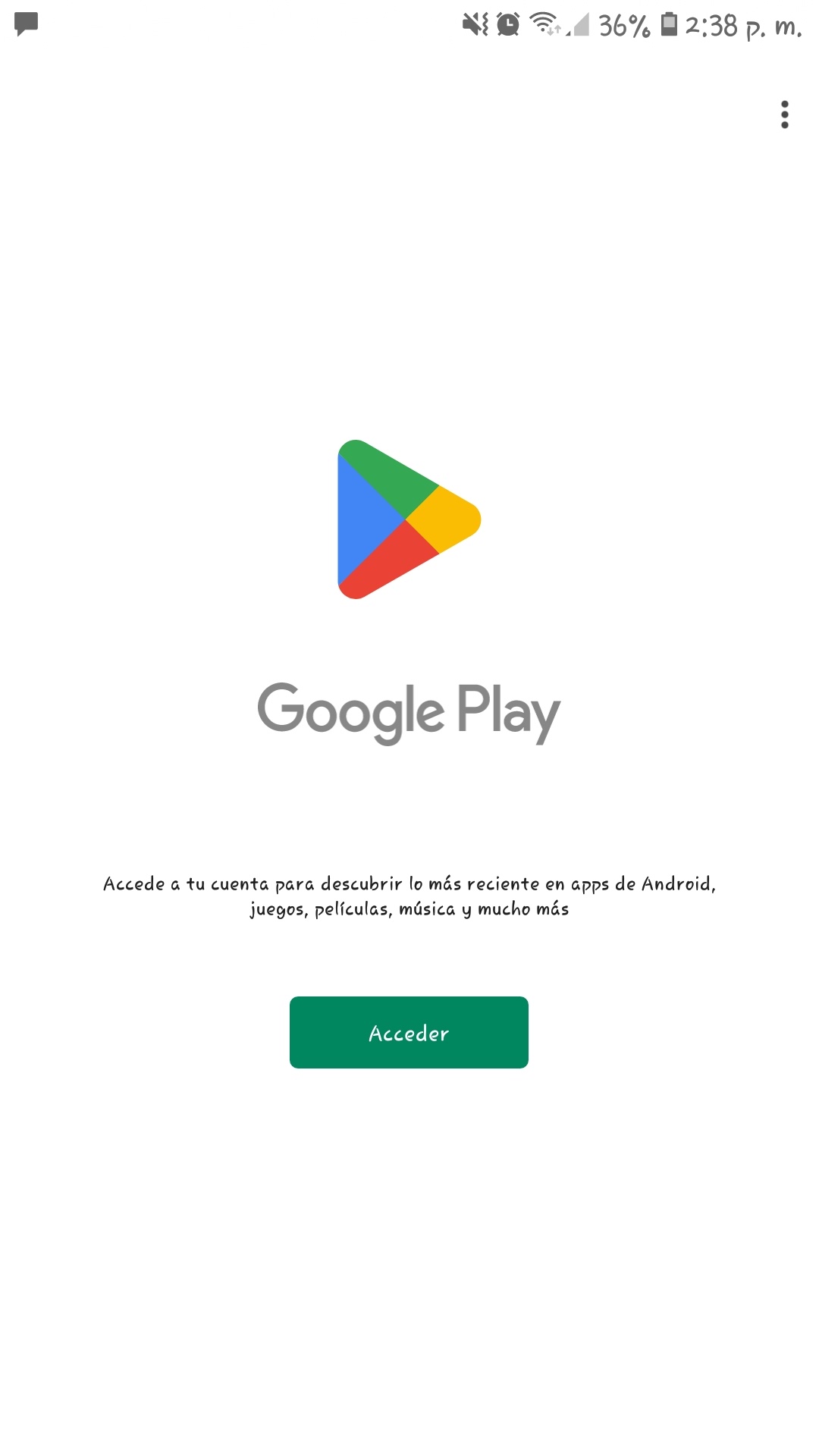 No puedo acceder a play store ni a sus aplicaciones adjuntas como