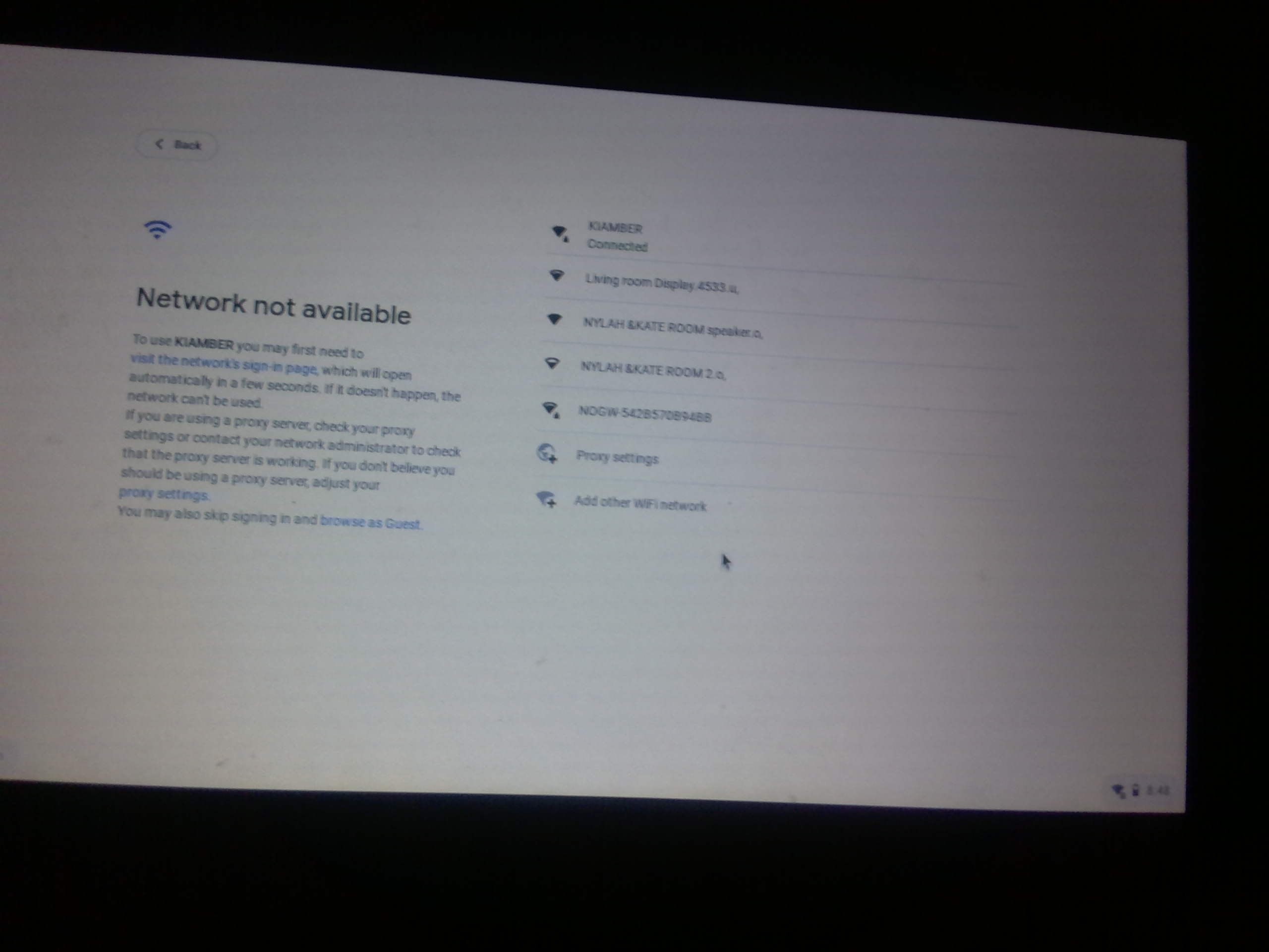 Stuck On Setup Screen Everybody Have Wifi and my other computer 
