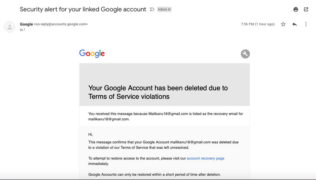 Will Google delete my email?