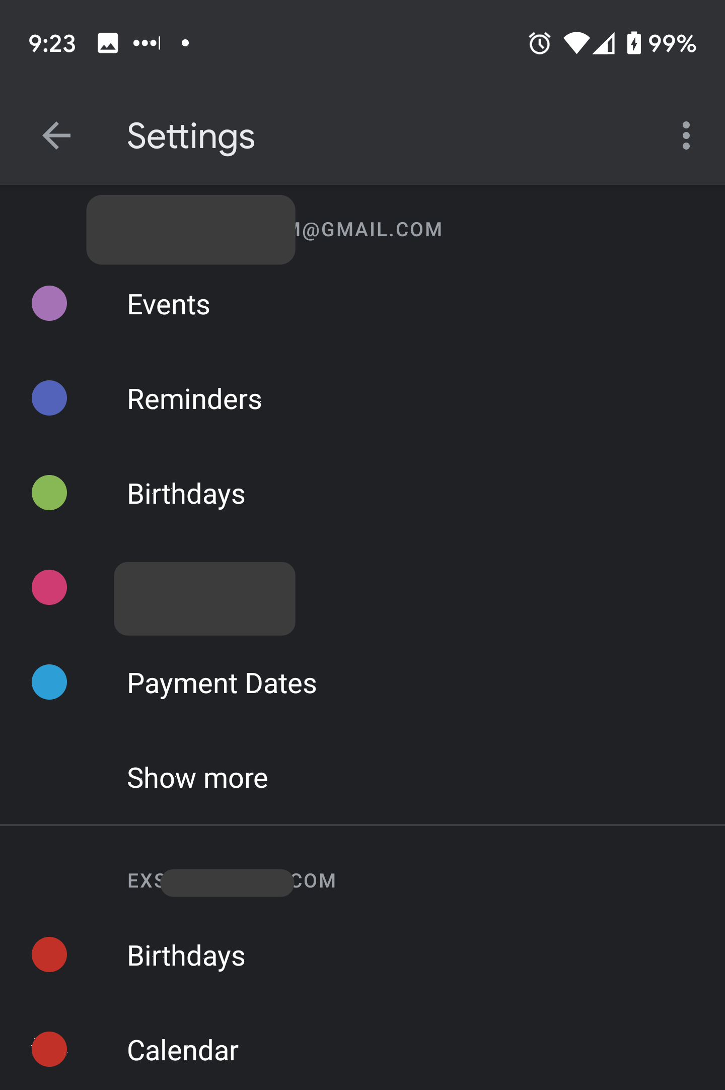 google calendar app switch calendars