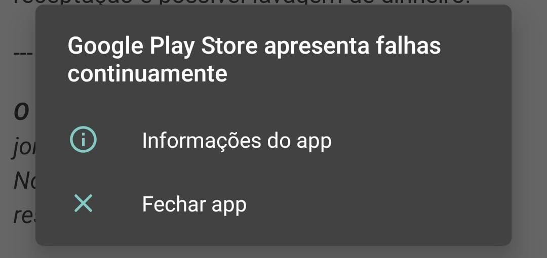 Google play store apresenta falhas continuamente - Comunidade