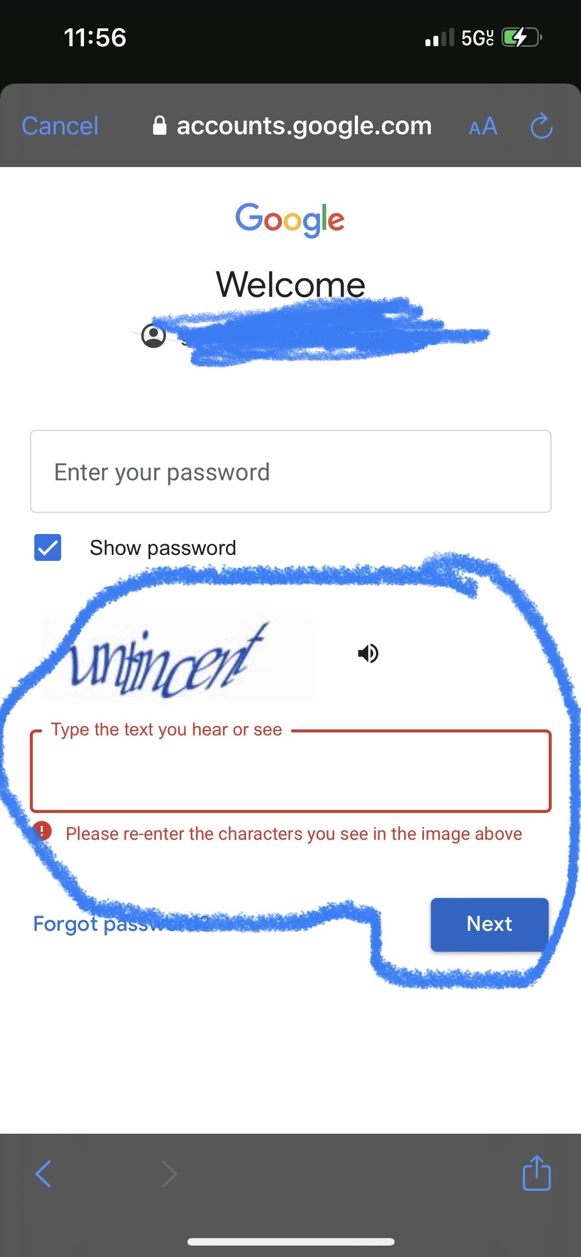 Hey i cant Login there is a Text Missing or Invalid CAPTCHA A