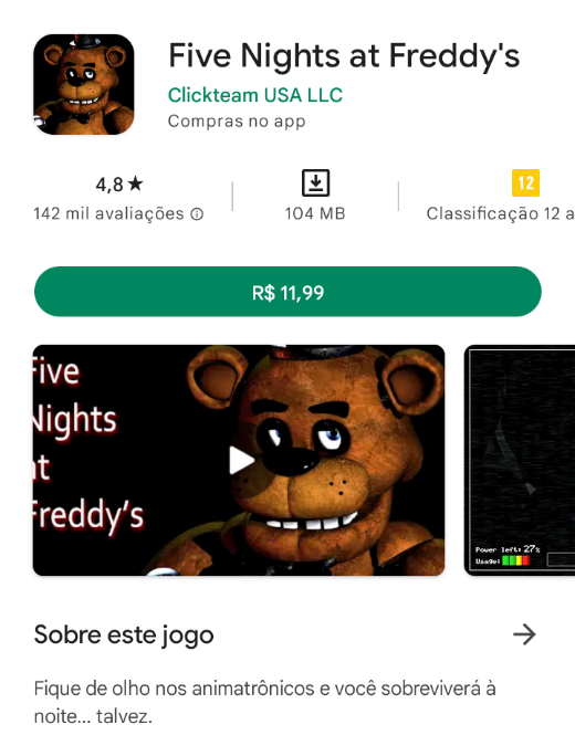 Não consigo comprar o jogo Five Nights At Freddy's - Comunidade