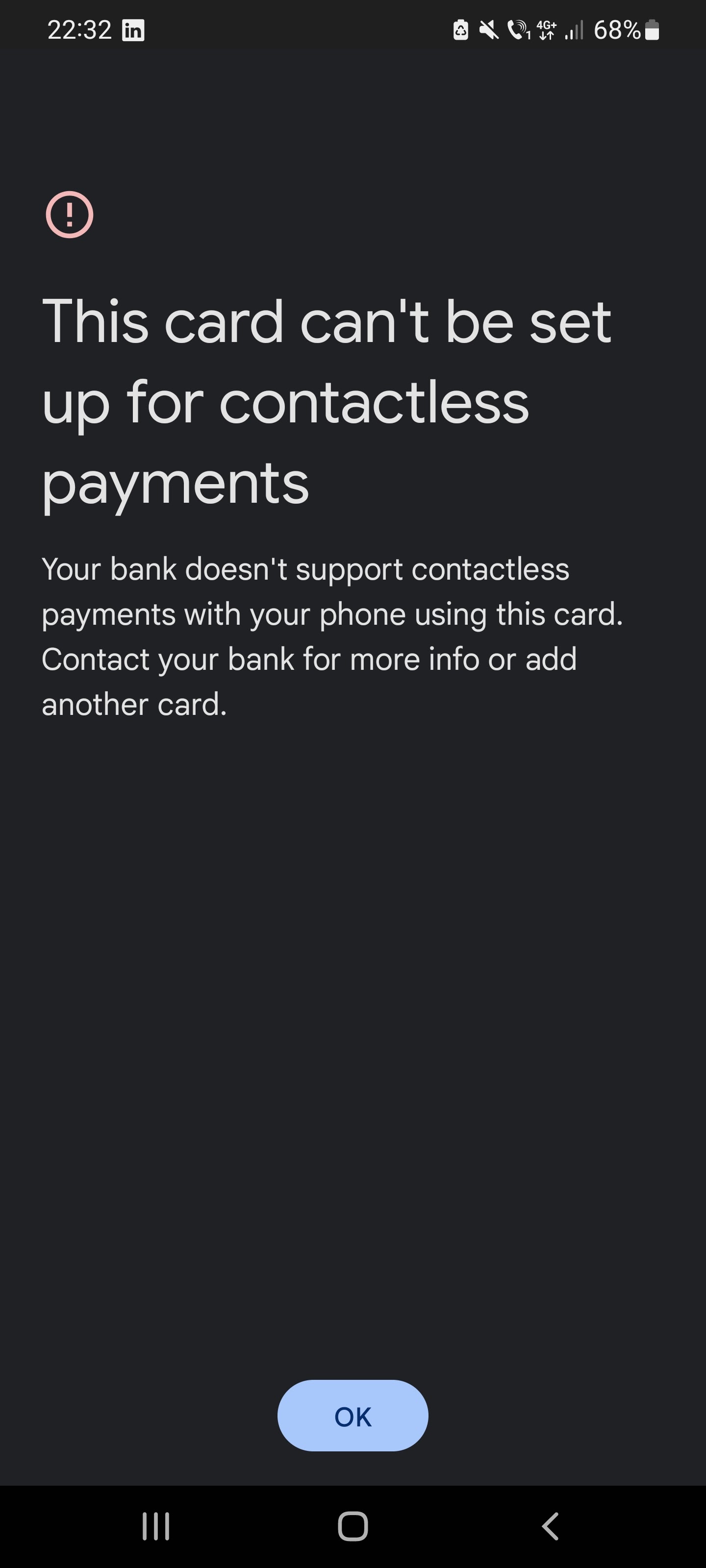 This card can't be set up for contactless payments. - Google Wallet ...