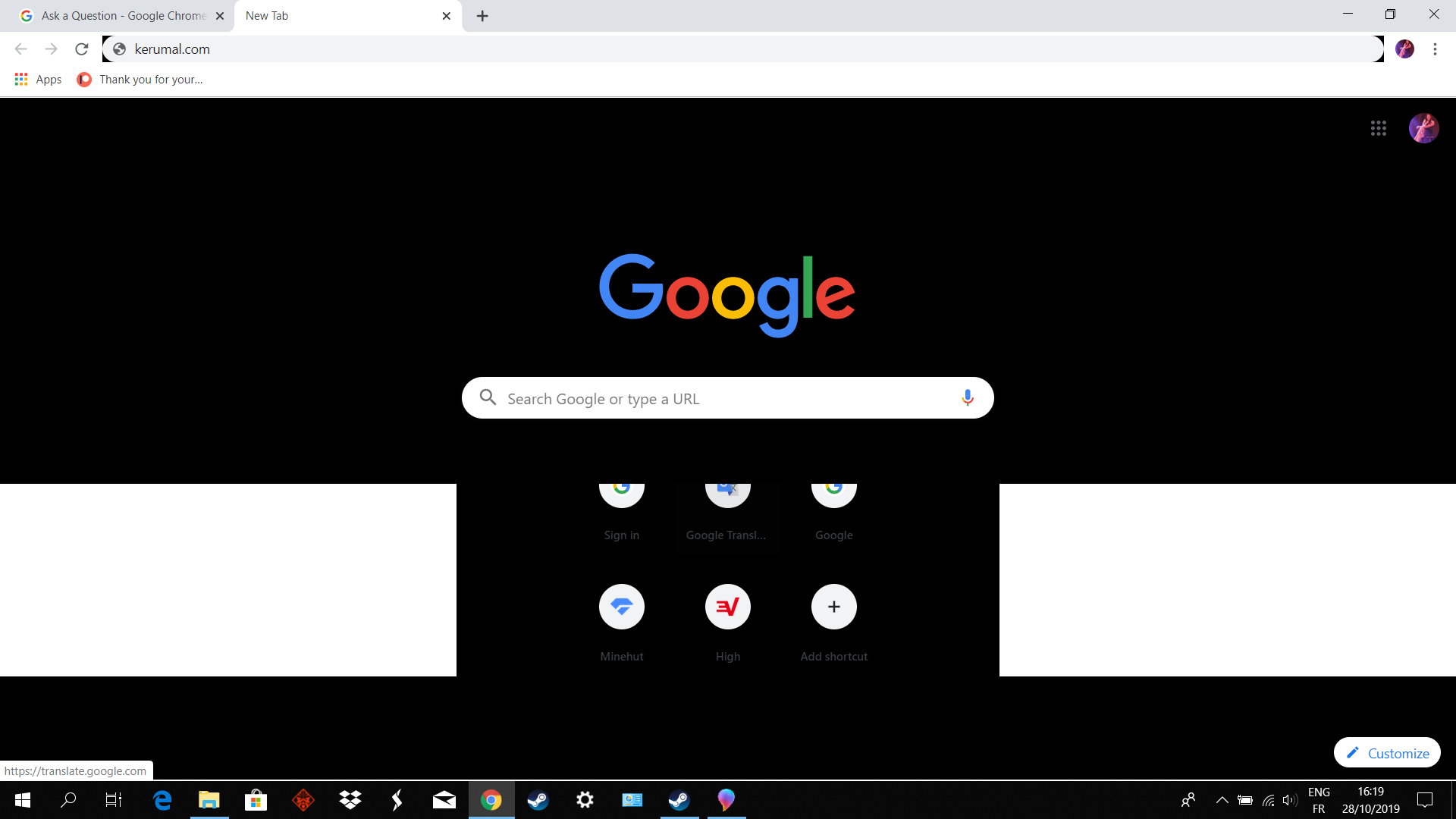 Black address bar / backgrounds - Google Chrome Community