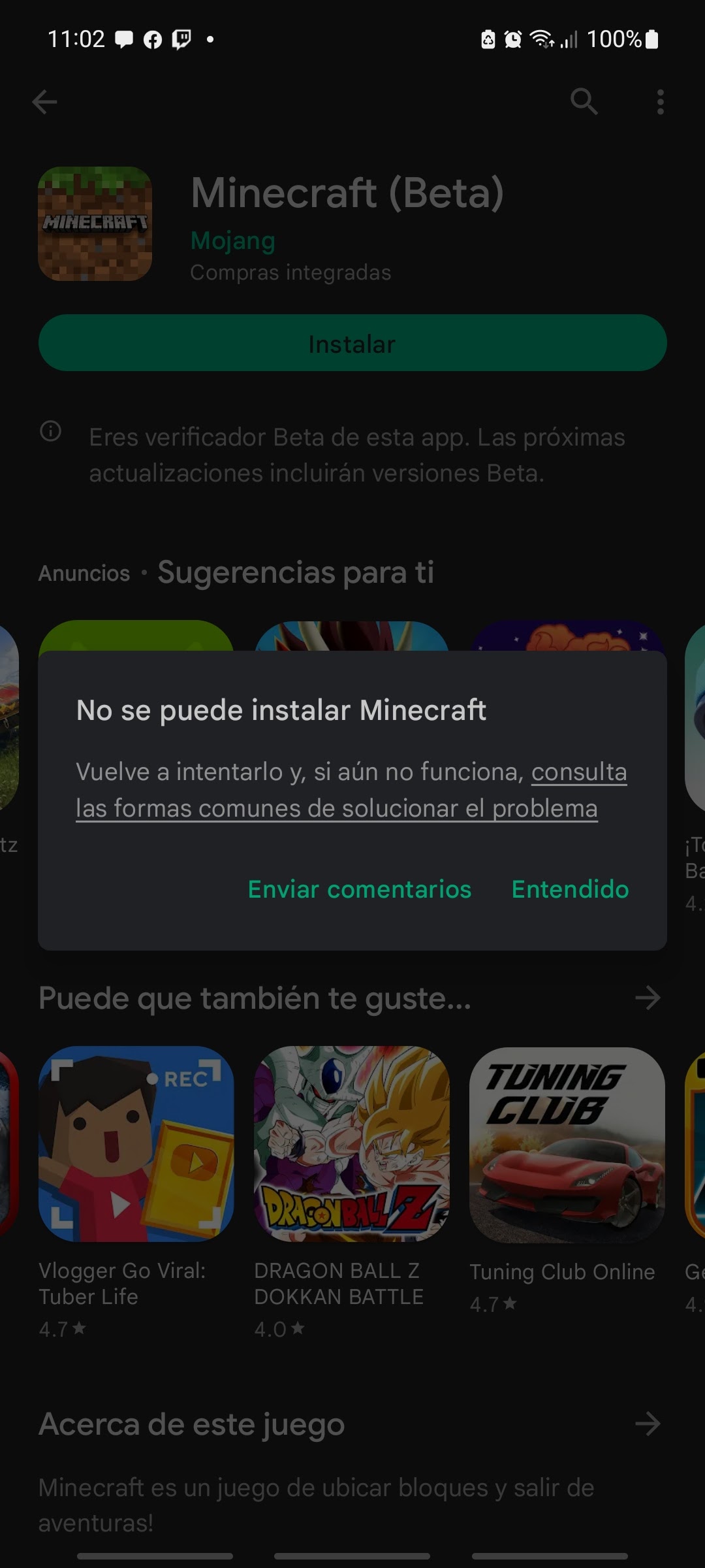 Maicraf nose puede descargar - Comunidad de Google Play