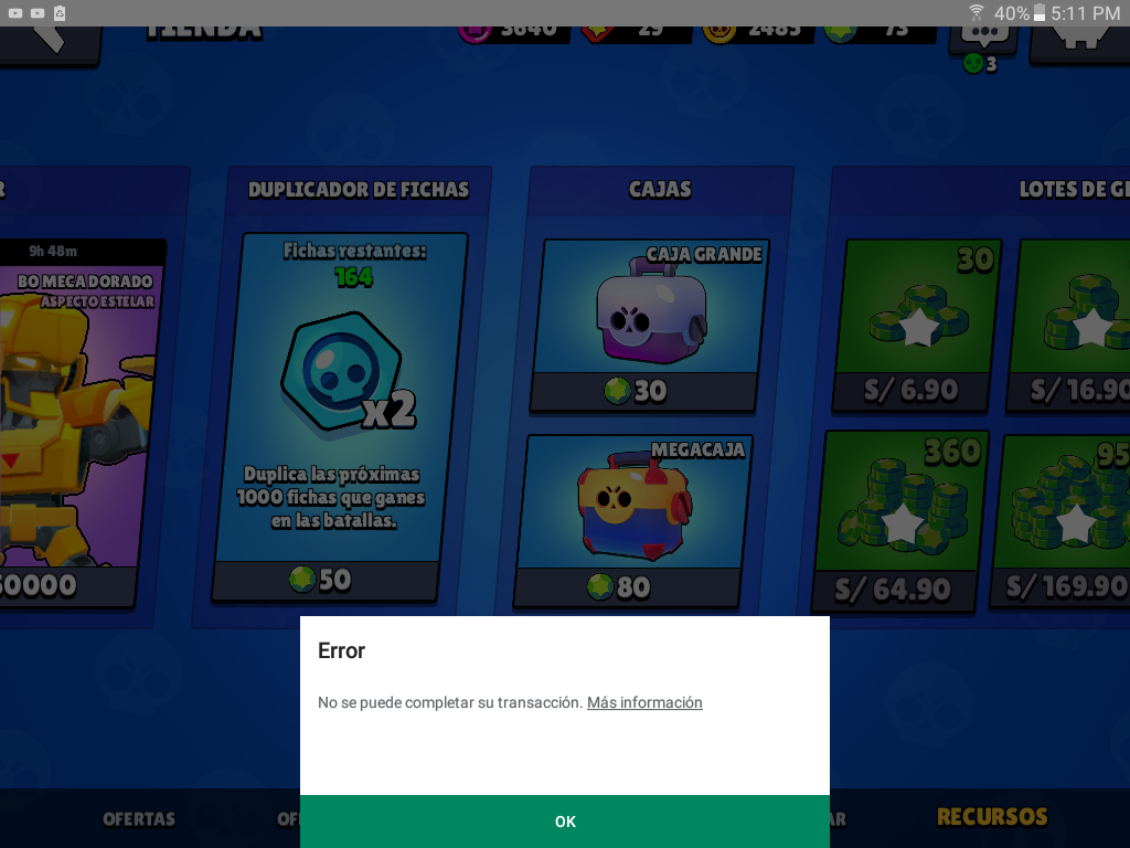 He Intentado Comprar Gemas En Brawl Stars Pero Me Sale No Se Pudo Completar La Transaccion Comunidad De Google Play - brawl stars como comprar gemas