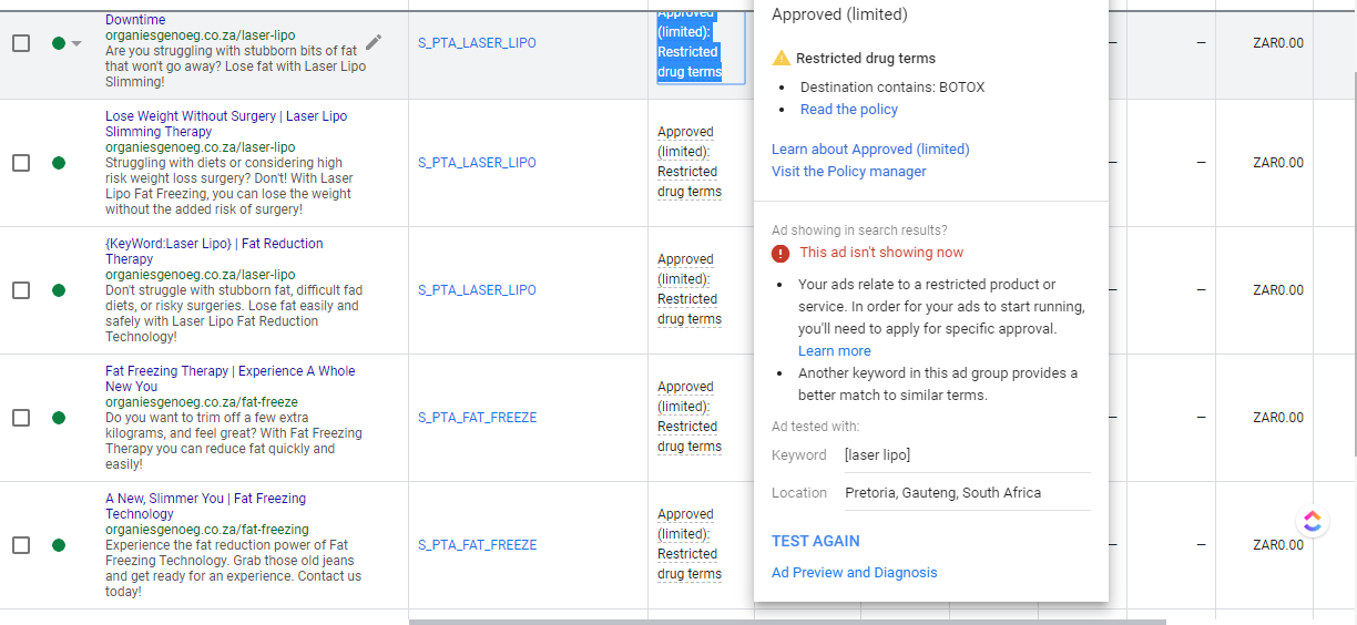 google ads search terms