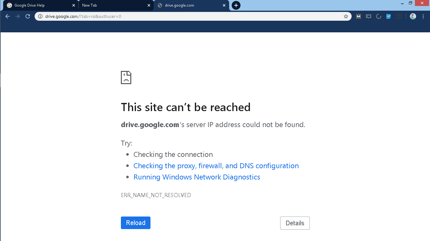 my dns error - Google Drive Community