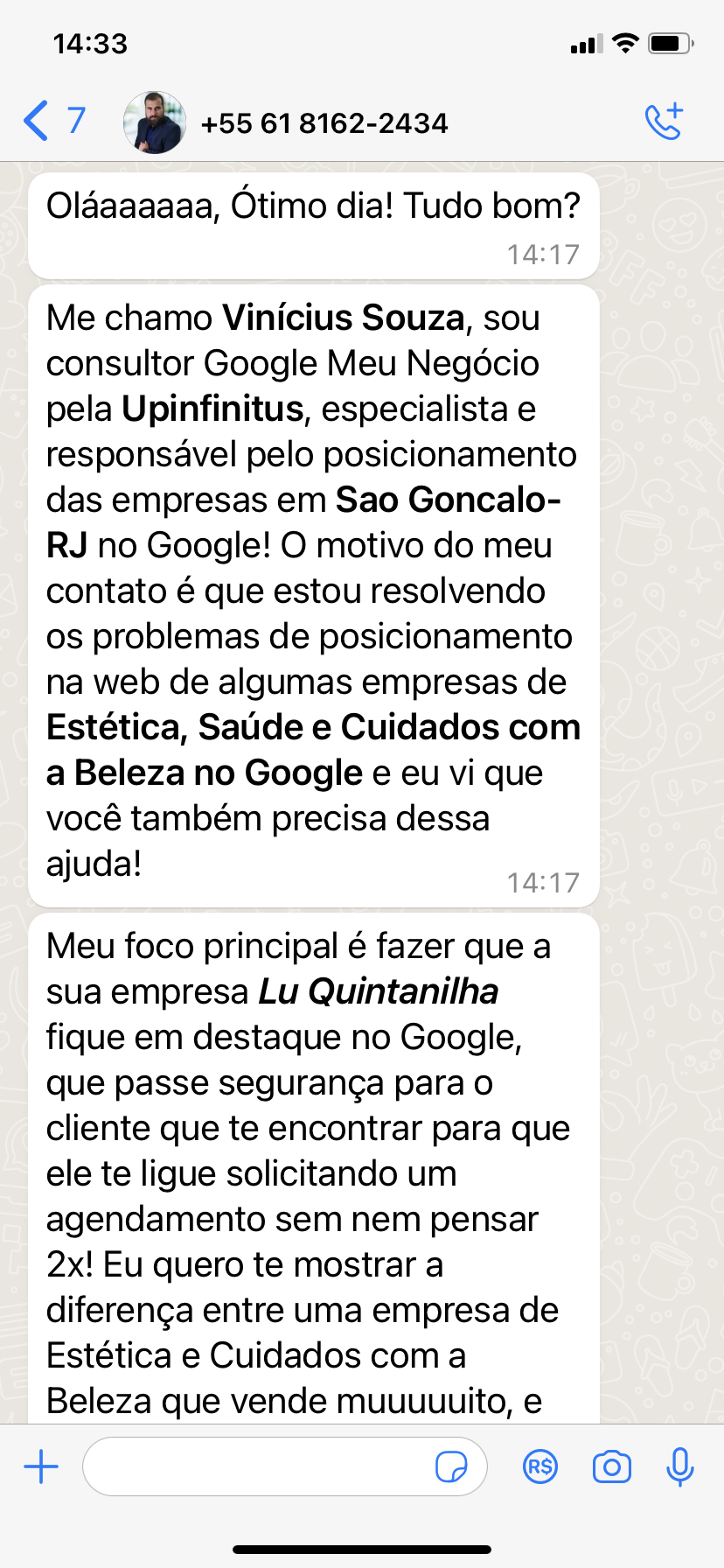 Pessoas entrando em contato como ajudante Google meu negócio