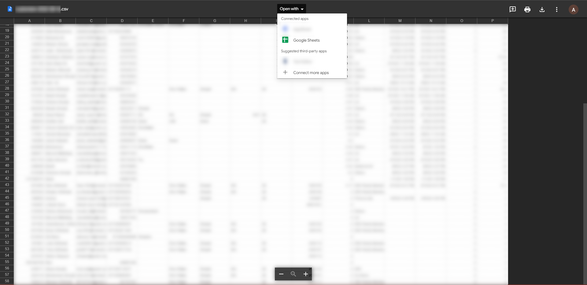Why is &ldquo;Upload&rdquo; opening a CSV file in Google Drive instead of 