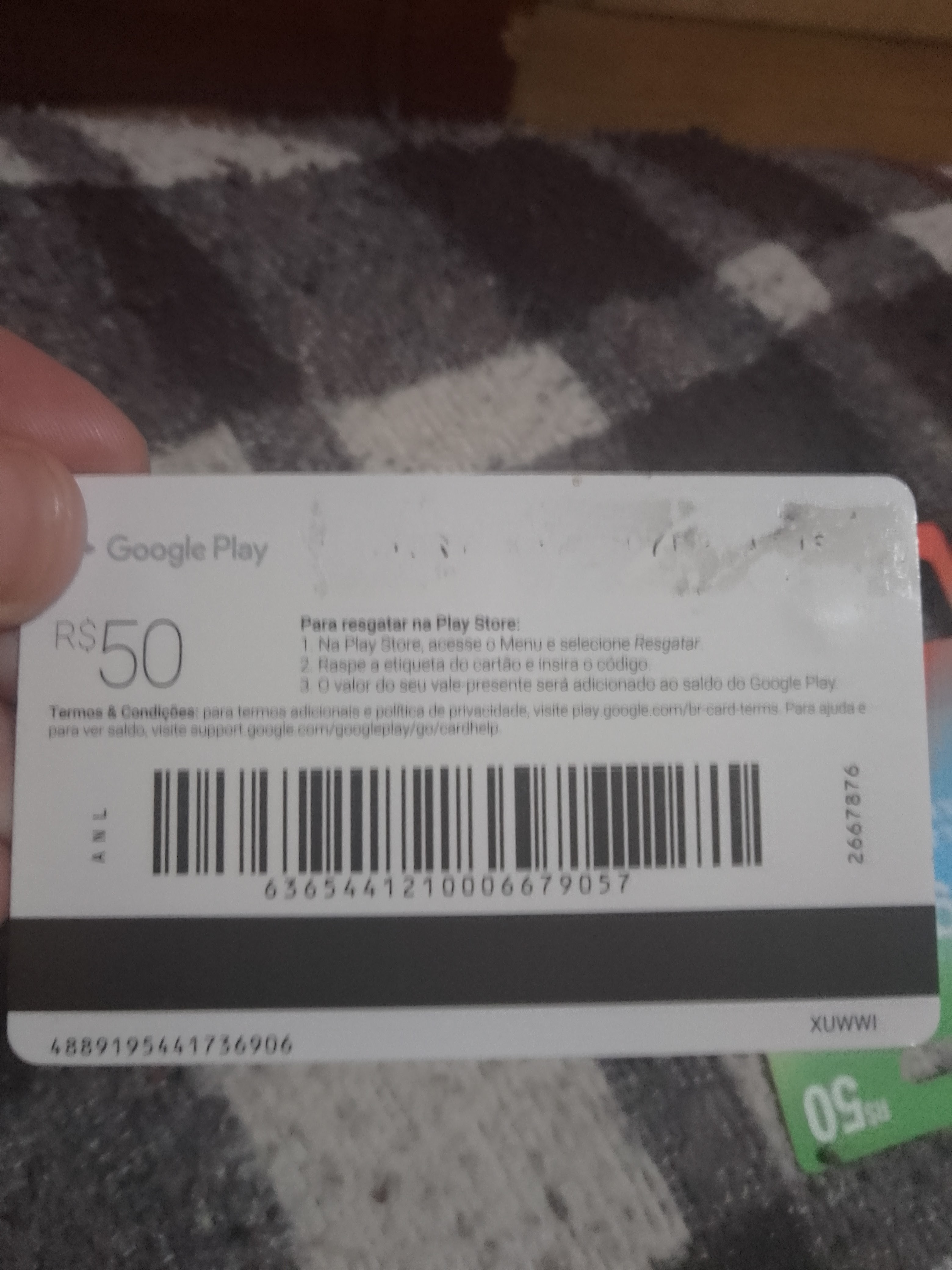 Gift Card Google Play 50 reais - Envio Digital - Gift Card Online