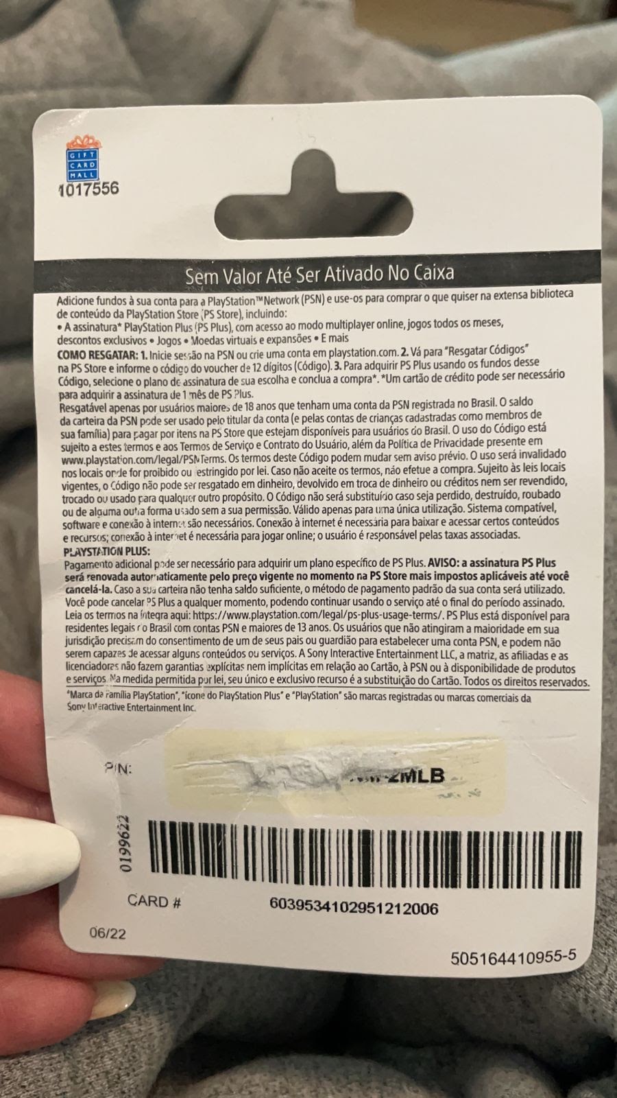 Pegando o Código do Gift Card sem precisar raspar 