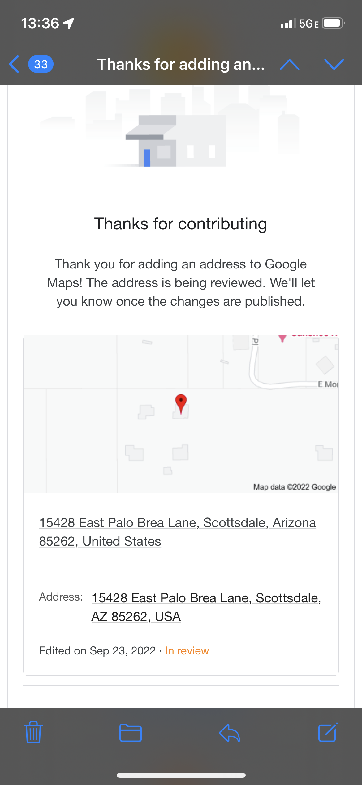 How long does it take to update location on Google map?