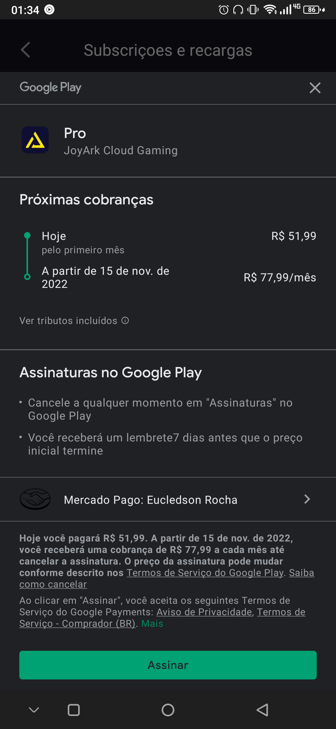 Assinatura - Comunidade Google Play