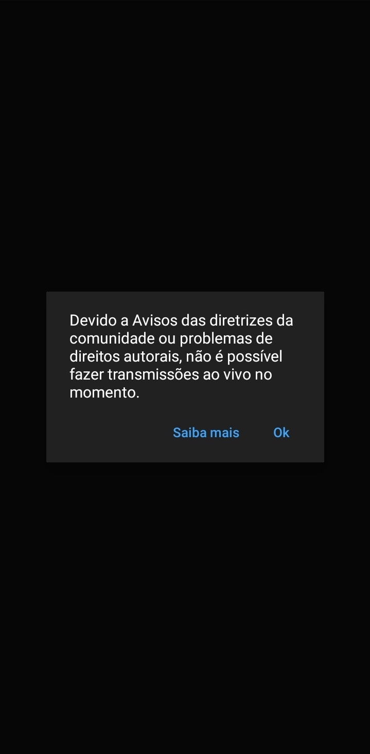 Meu canal está proibido de fazer lives mesmo depois de 90 dias - Comunidade