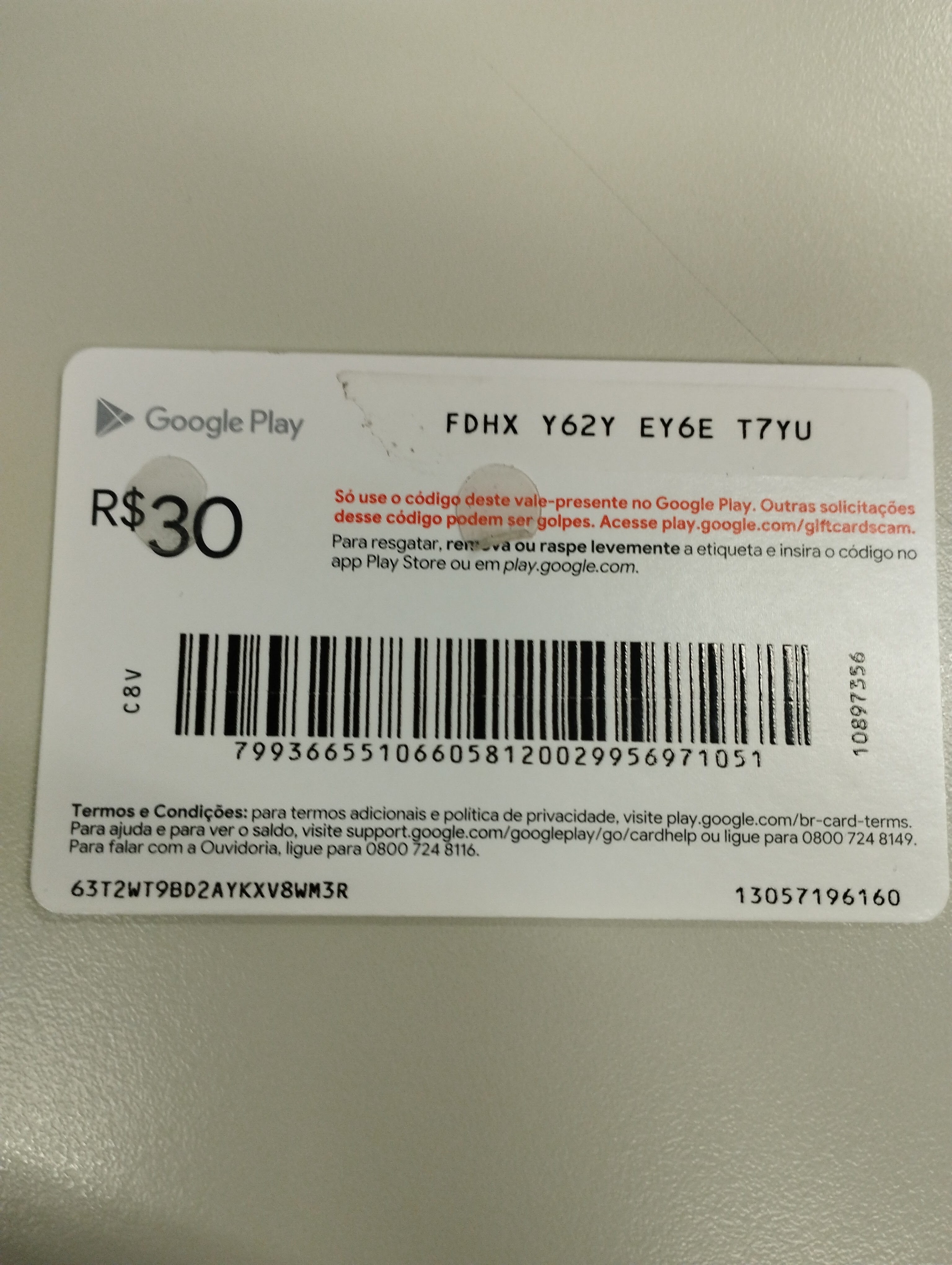 Quero reembolso pois comprei o gift card digital e tem que ter identidade,  então quero cancelar. - Comunidade Google Play