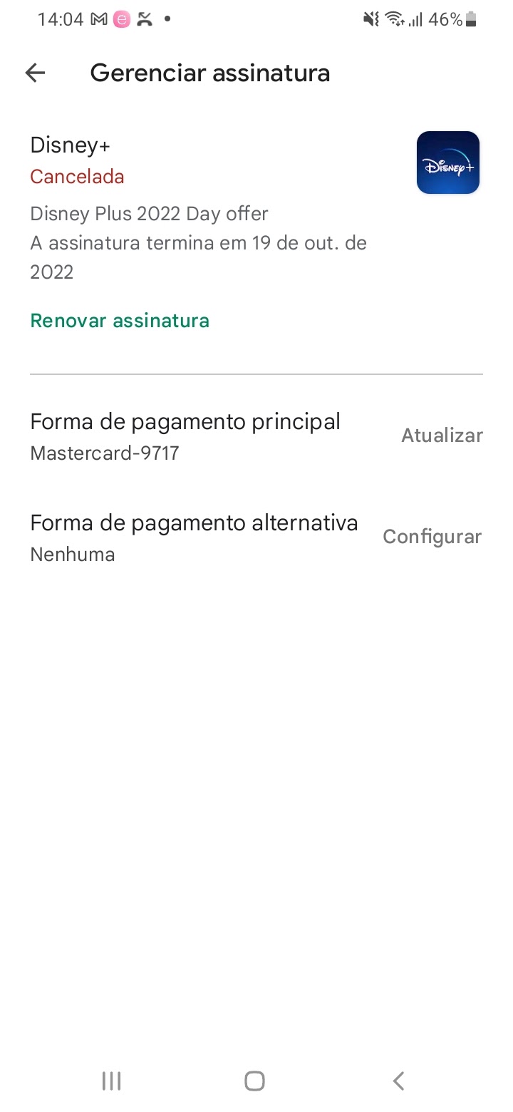 Não consigo cancelar minha assinatura Disney+ - Comunidade Google Play