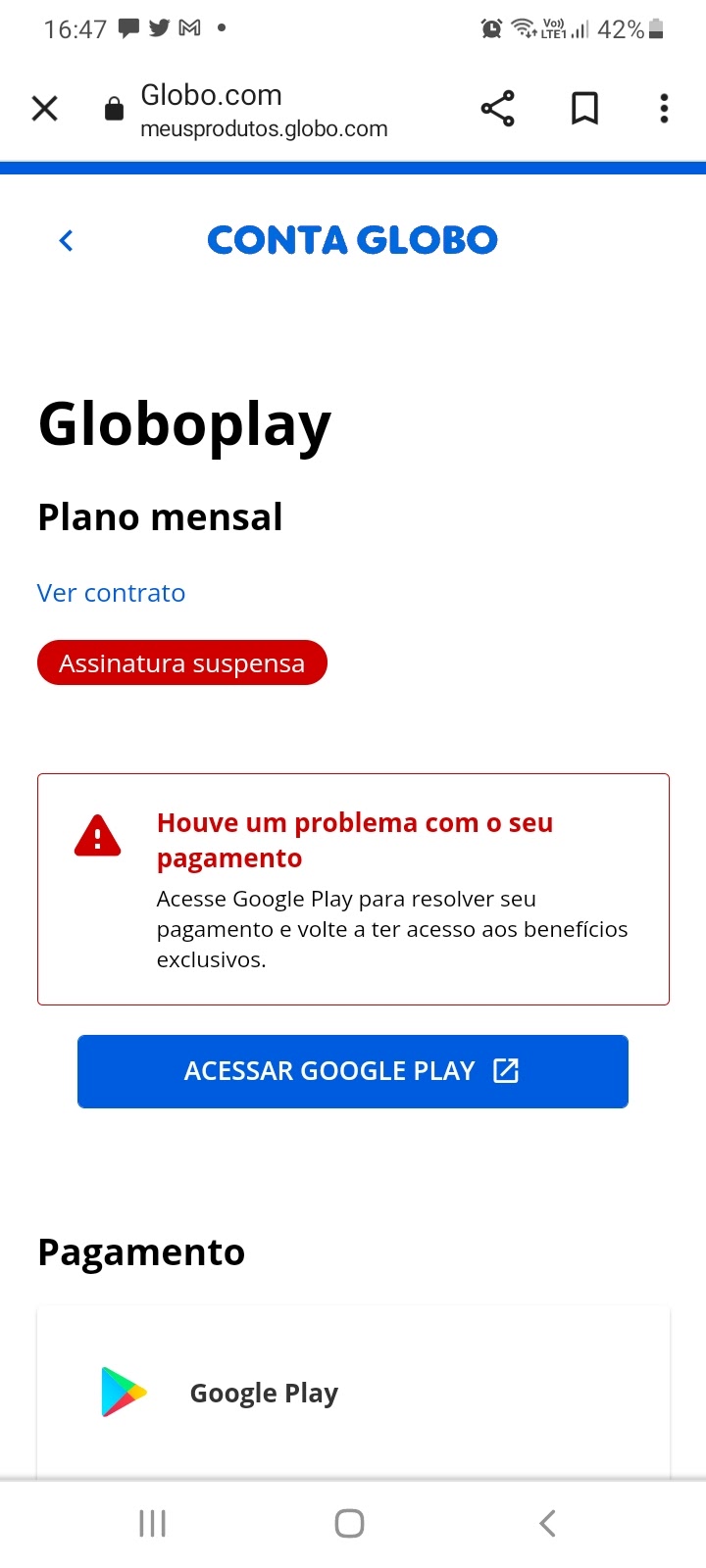 Problema com pagamento de assinaturas - Comunidade Google Play