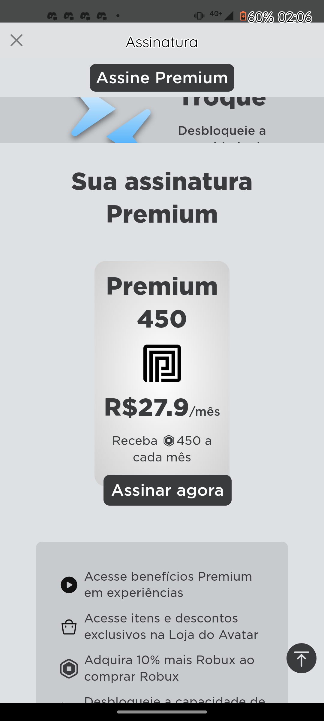 não consigo comprar itens no Roblox porque fala que não pode usar o valor  só no país Brasil - Comunidade Google Play