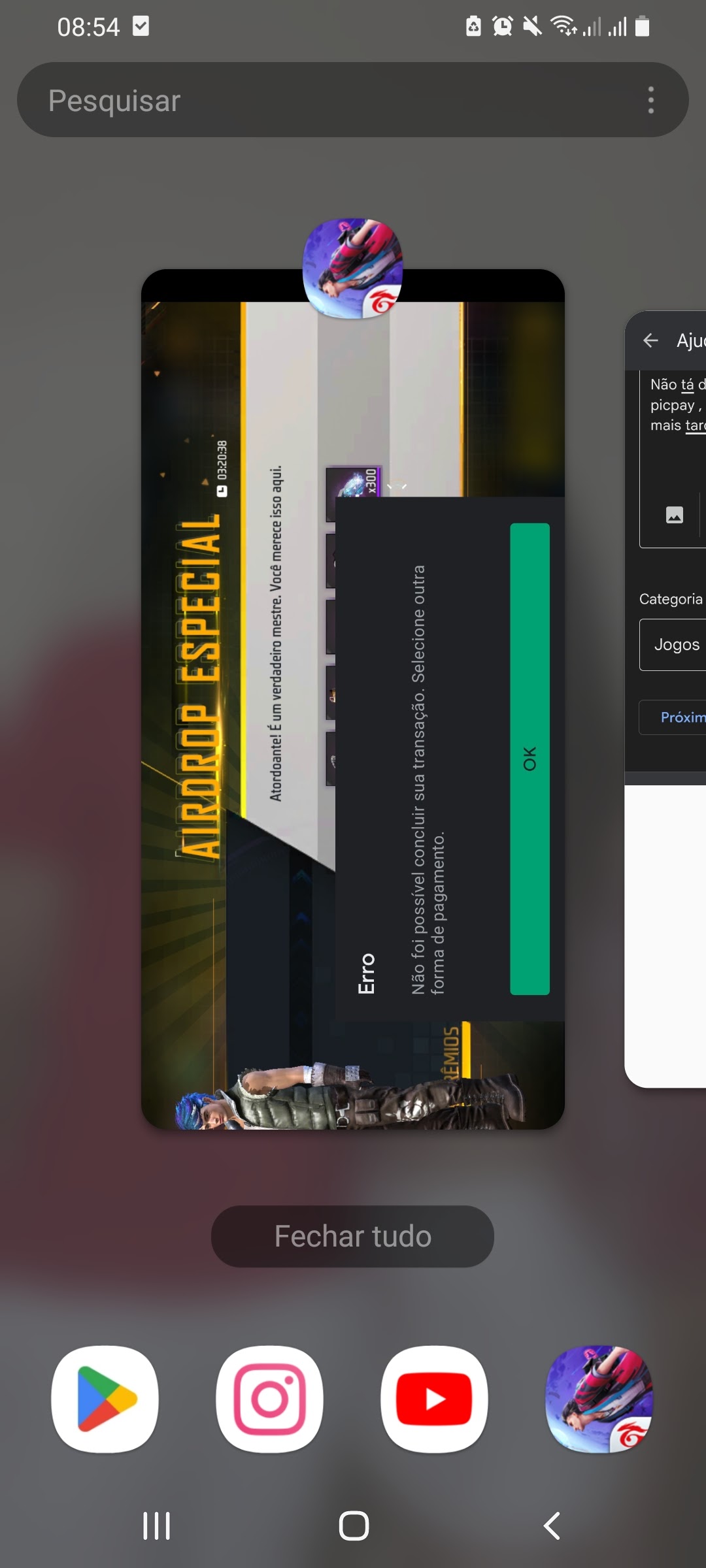 ERRO EM PAGAMENTO NO FREE FIRE - Comunidade Google Play