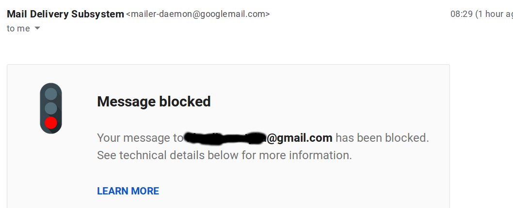 My emails are blocked (message blocked issue). - Gmail Community