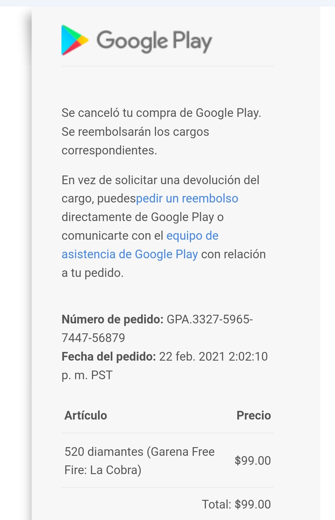 Hola, buenas tardes, quisiera ver la manera de que puedo hacer ante un  reembolso, ¿Lo puedo pagar? - Comunidad de Google Play