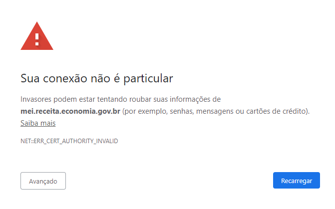 委託先へ⊂('ω'⊂ )))Σ≡GO!! Sua conexão não é particular - Comunidade Google Chrome