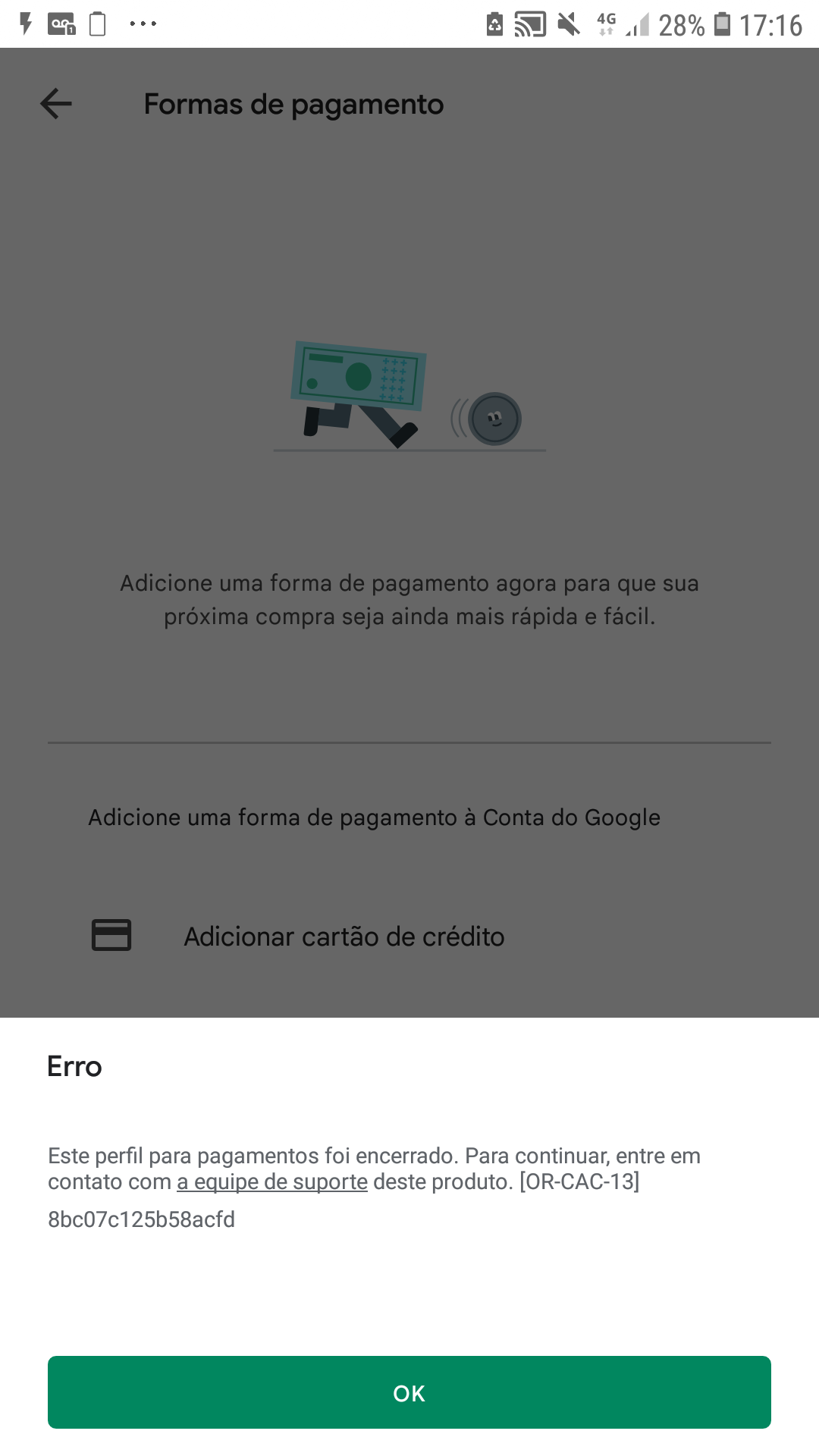 Google Play aceita outras formas de pagamento além do cartão de crédito