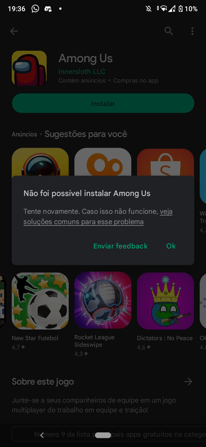 N consigo instalar jogos ou baixar atualizações - Comunidade Google Play