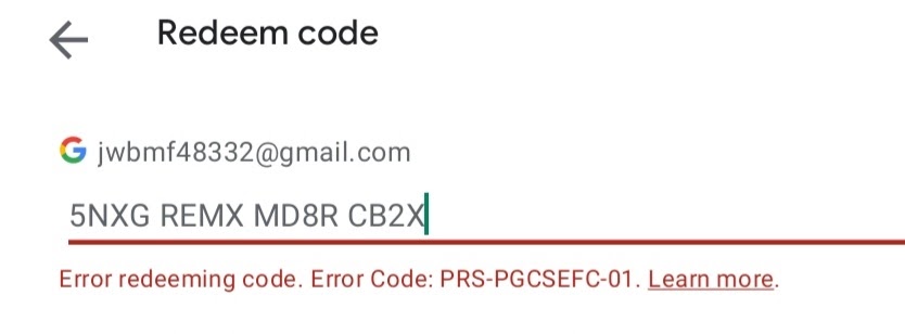 We need more info your redeem code gift card - Google Play Community