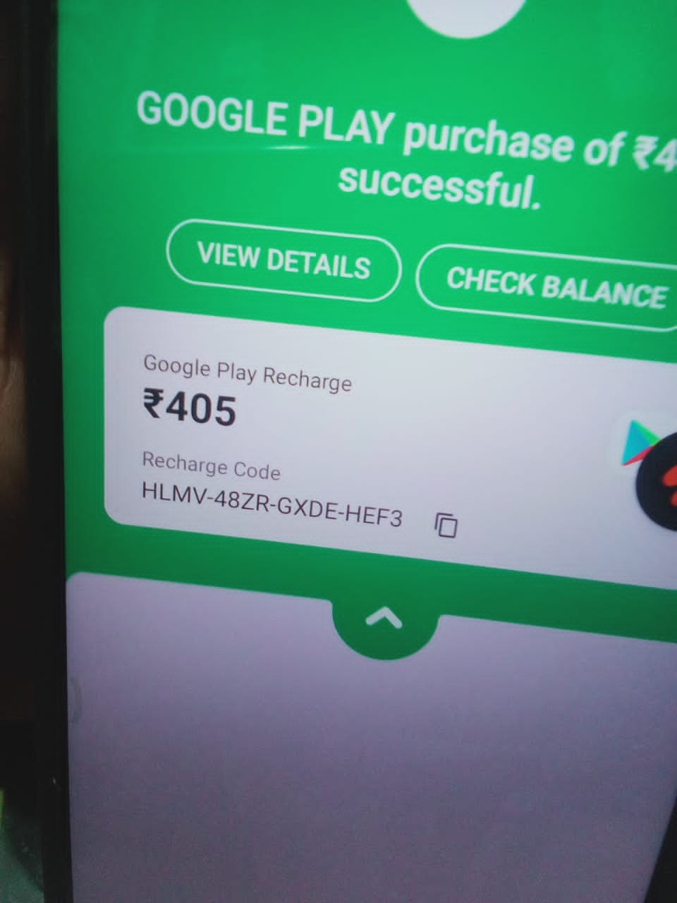 gift card purchased from  - Google Play Community