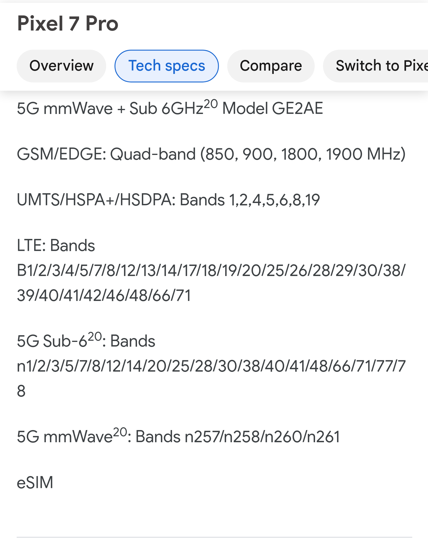 Does the Google Pixel 7 series support 5G networks?